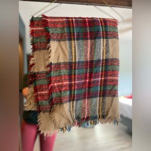 Plaid blanket scarf